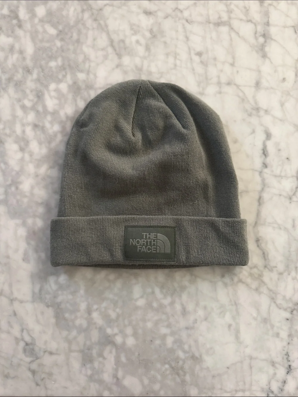 The North Face Olive Gray sage green Knit Cuffed Beanie OS